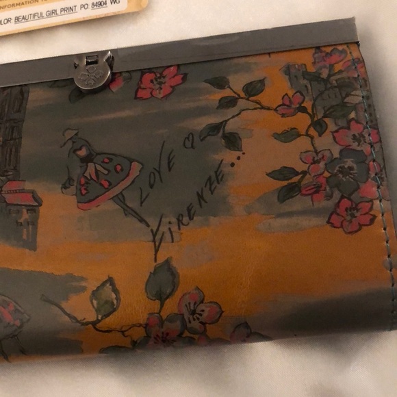 Patricia Nash Cauchy Leather Wallet Beautiful Girl Print NWT & Registration Card - Picture 8 of 16